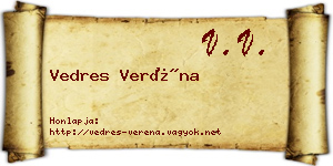 Vedres Veréna névjegykártya